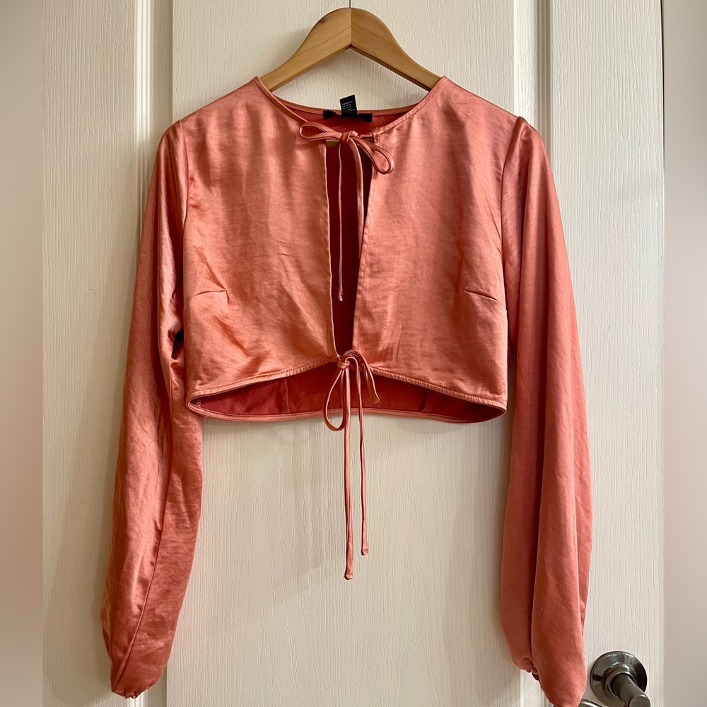 Forever 21 Cropped Satin Jacket